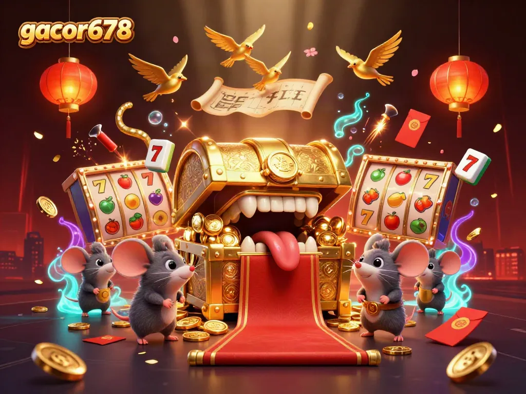 Experience the thrills of gacor678 with luxurious slot reels and rich rewards in this immersive casino scene.