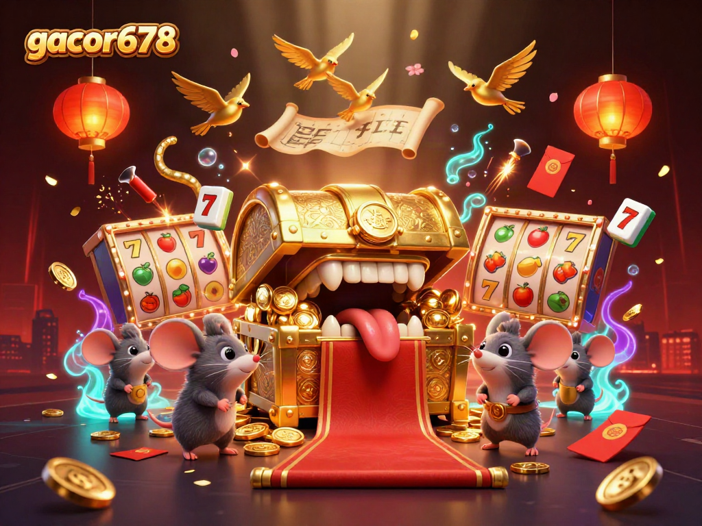 Experience the thrills of gacor678 with luxurious slot reels and rich rewards in this immersive casino scene.