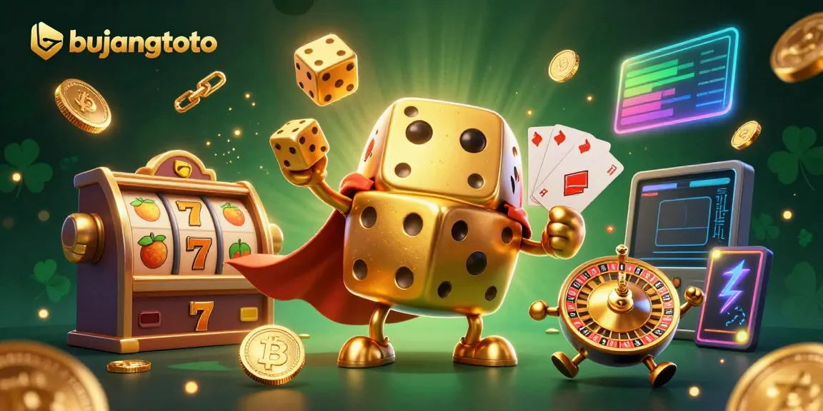 Engage with bujangtoto's vibrant gaming world featuring lively golden dice juggling slots and cryptocurrency