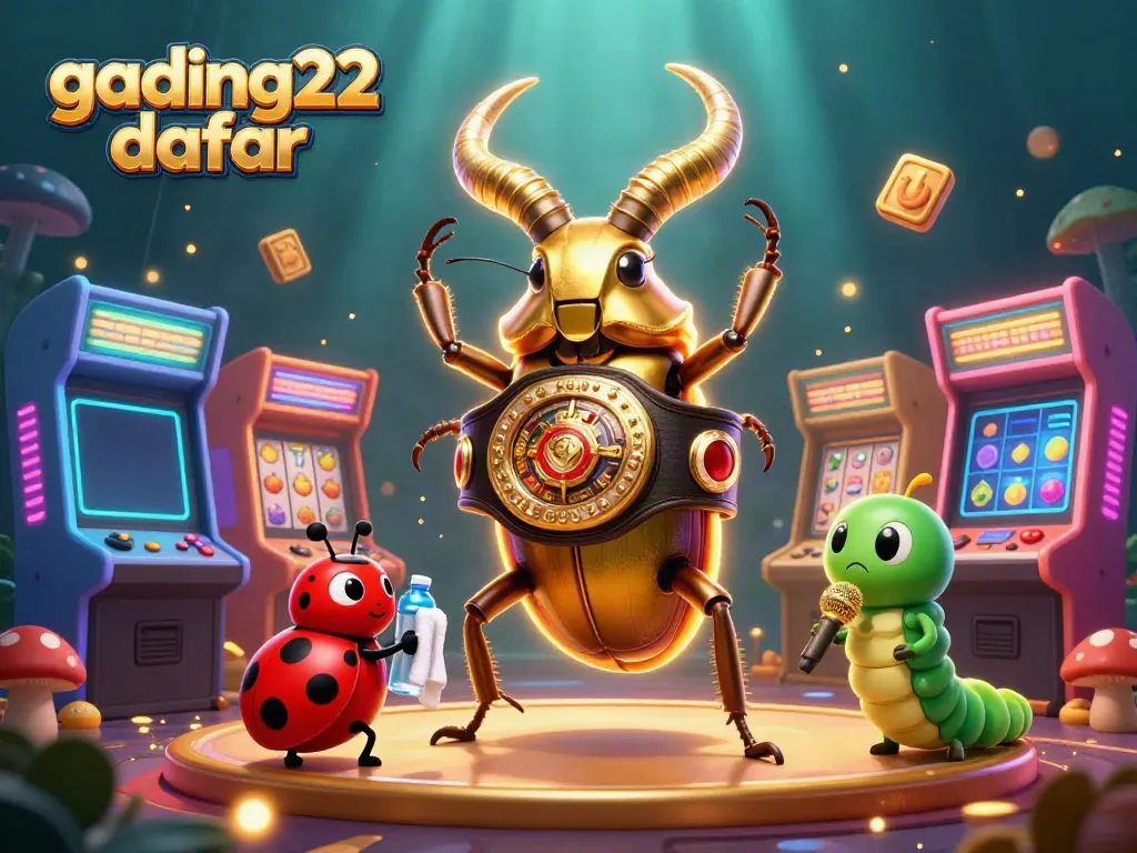Experience thrilling action with gading22 daftar in a vibrant 3D casino illustration featuring animals in competition.