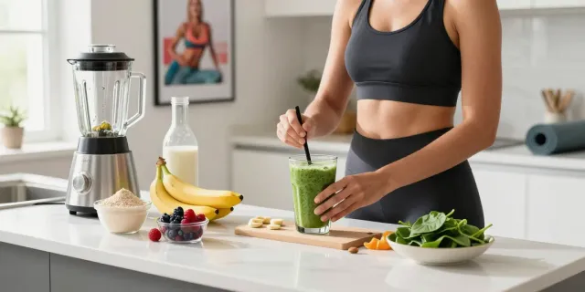Cagrilintide smoothie preparation in a vibrant kitchen promoting healthy living.
