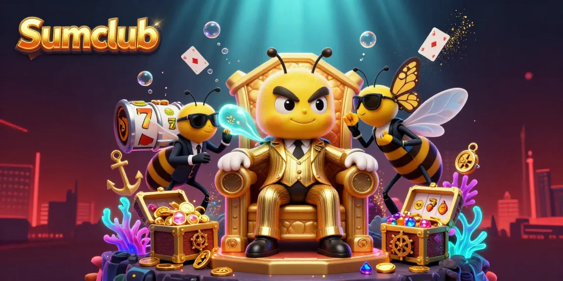 Engage in thrilling gameplay at Sumclub with vibrant casino elements, dynamic characters, and rich animations.