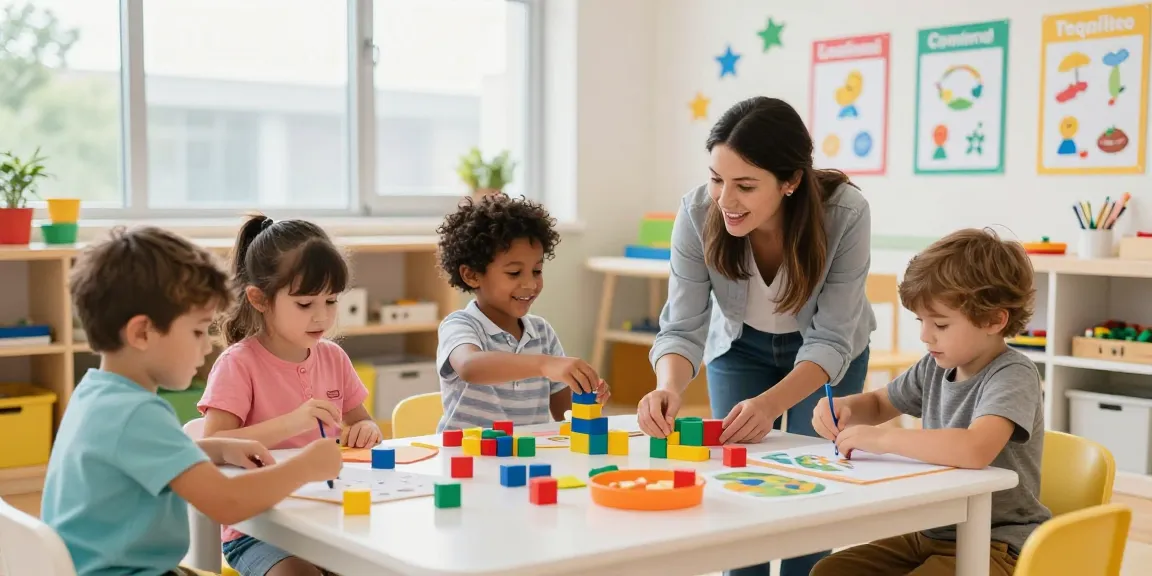 Children exploring pre nursery Singapore in an engaging, colorful classroom environment with hands-on learning activities.