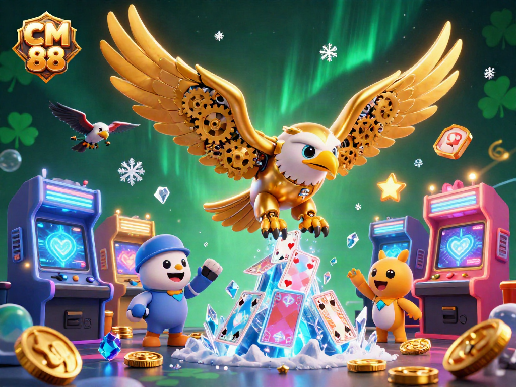 Engage with CM 88's vibrant casino world through an ultra-detailed 3D illustration.