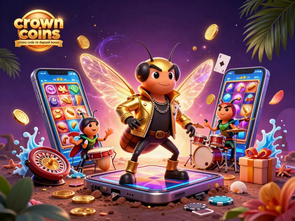 Play and win with the crown coins casino promo code no deposit bonus, featuring vibrant casino elements.