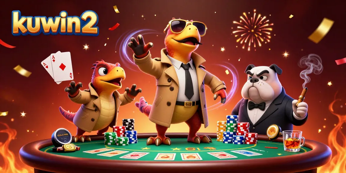 Engage with kuwin2 gameplay as raptors cleverly disguise for casino entry amidst poker excitement.