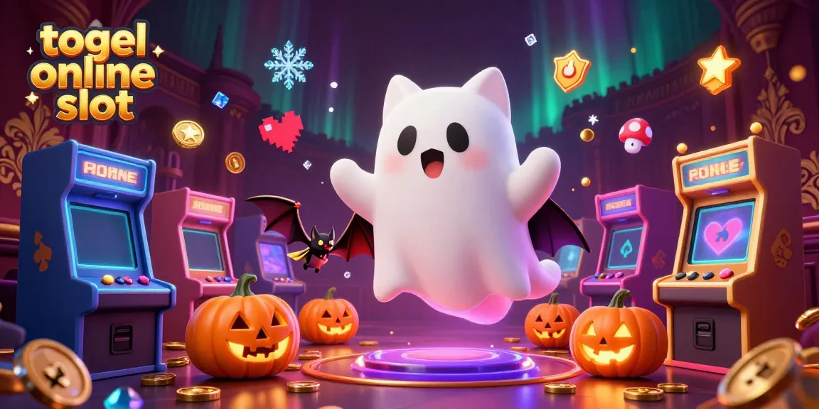 Menggoda dengan permainan togel online slot, kucing hantu lucu mengapung di kasino berhantu.