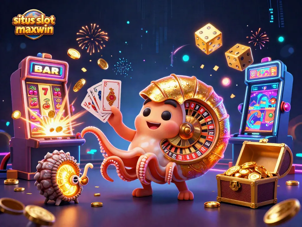Situs slot gacor maxwin highlights an ancient nautilus roulette and vibrant slot machine jackpot.