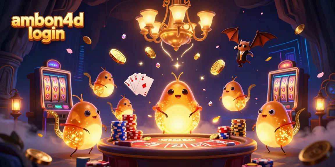 Experience the thrill of ambon4d login with a dynamic casino scene featuring glowworms and a bat dealer.