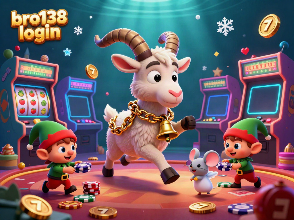 Experience the thrill of bro138 login while enjoying vibrant cartoon characters in a lively gambling scene.