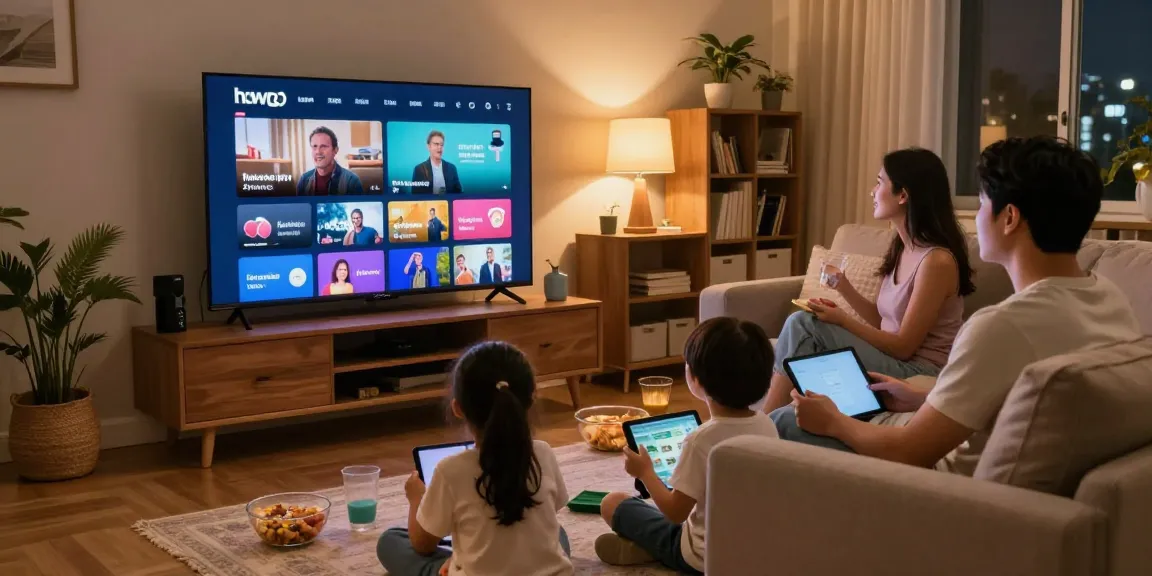 Geniet van haarscherpe beelden met hakuna iptv in een gezellige woonkamer.