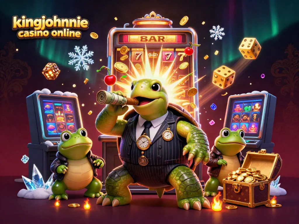 Join the action at kingjohnnie casino online with an animated scene of fun characters celebrating wins!