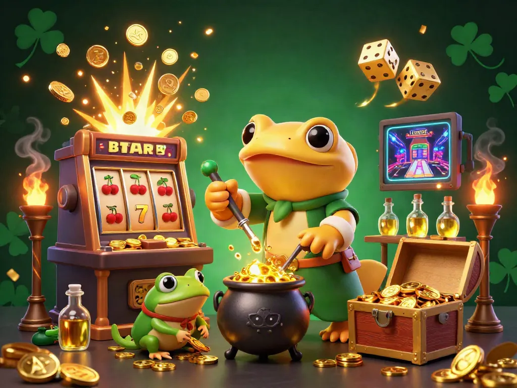 Experience the excitement of toto togel with the golden alchemist and whimsical characters amid a jackpot explosion.