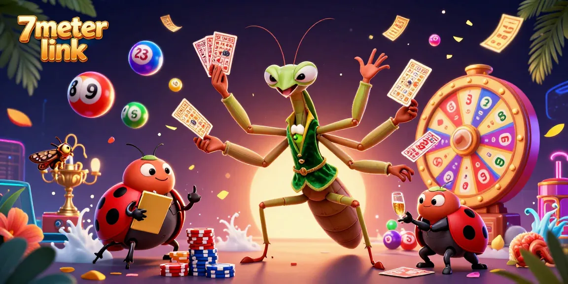 Engage with vibrant 7meter link gaming excitement featuring dynamic characters and casino elements.