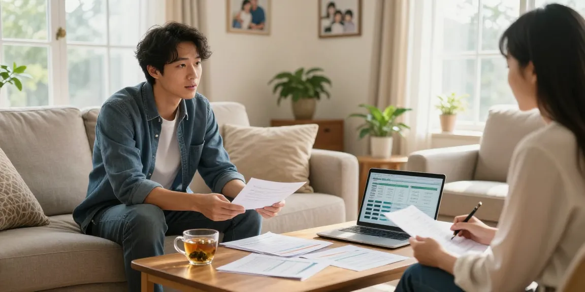 Individual seeking credit consolidation advice while discussing options with a counselor in a cozy living room.