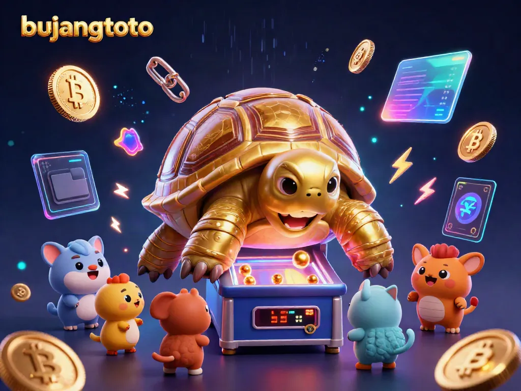 Engage with bujangtoto's exciting gaming atmosphere featuring a colossal tortoise pinball machine.