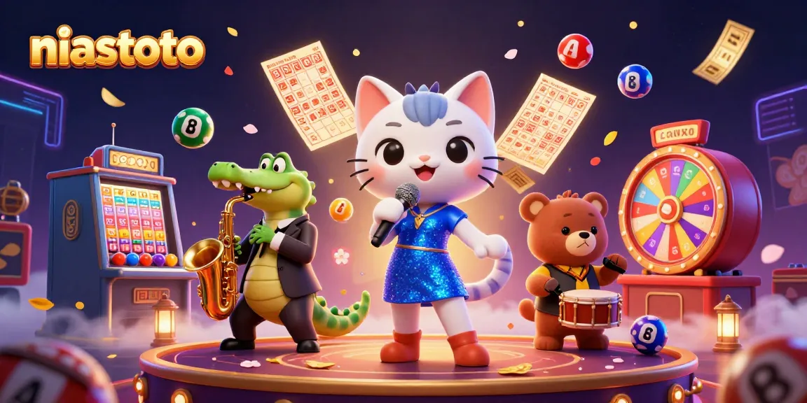 Elevate your gaming with niastoto as a 3D jazz-singer cat leads a vibrant casino scene.