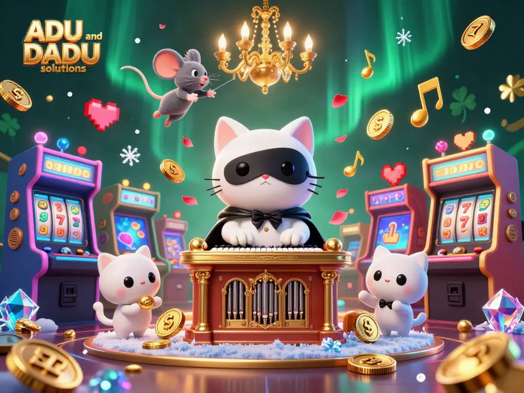Engage with ADU and DADU solutions in this vibrant casino-themed illustration filled with interactive gaming elements.