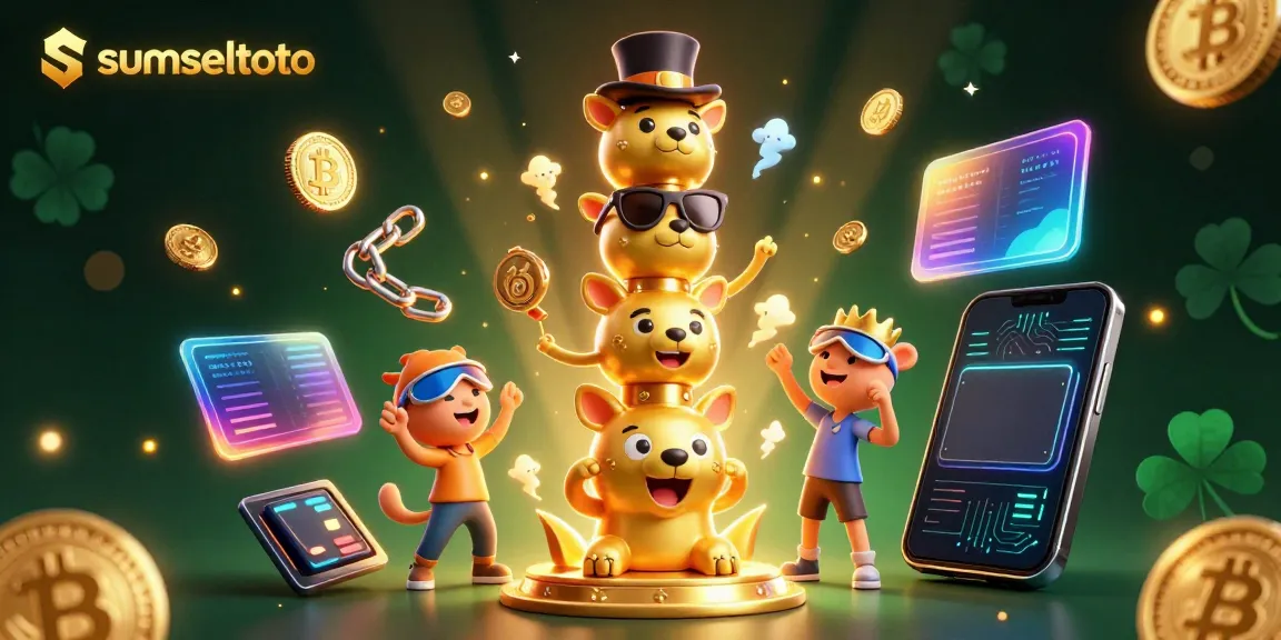 Sumseltoto showcases vibrant 3D totem pole characters celebrating casino excitement.