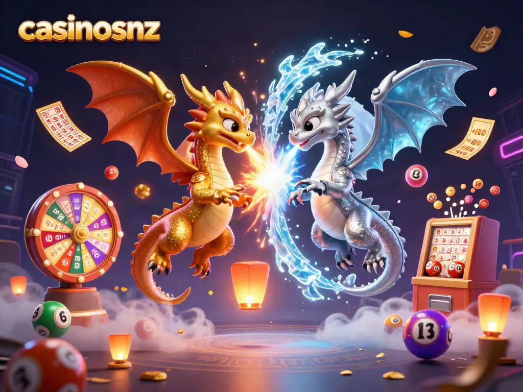 Experience the thrill of casinosnz with twin dragons unleashing their fiery and icy power.