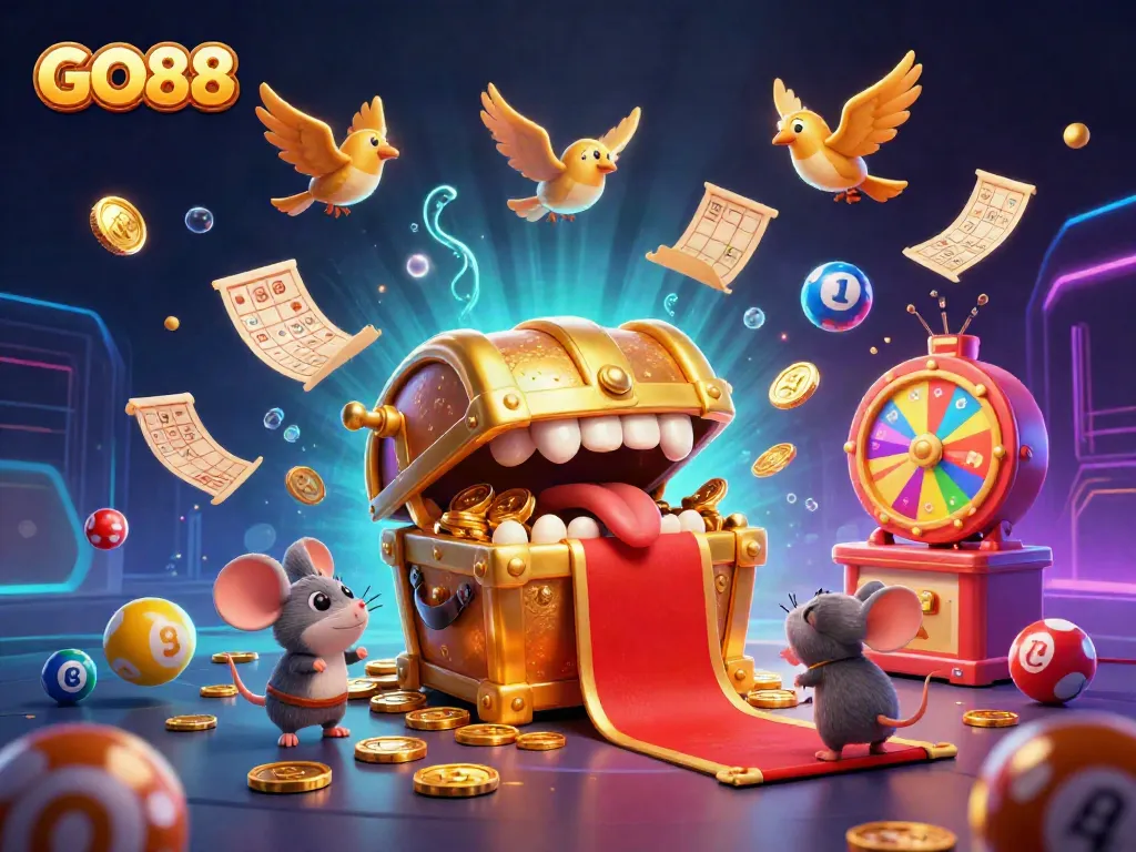 Engage with GO88's exciting world of rewards and treasures in a vibrant, dynamic casino atmosphere.