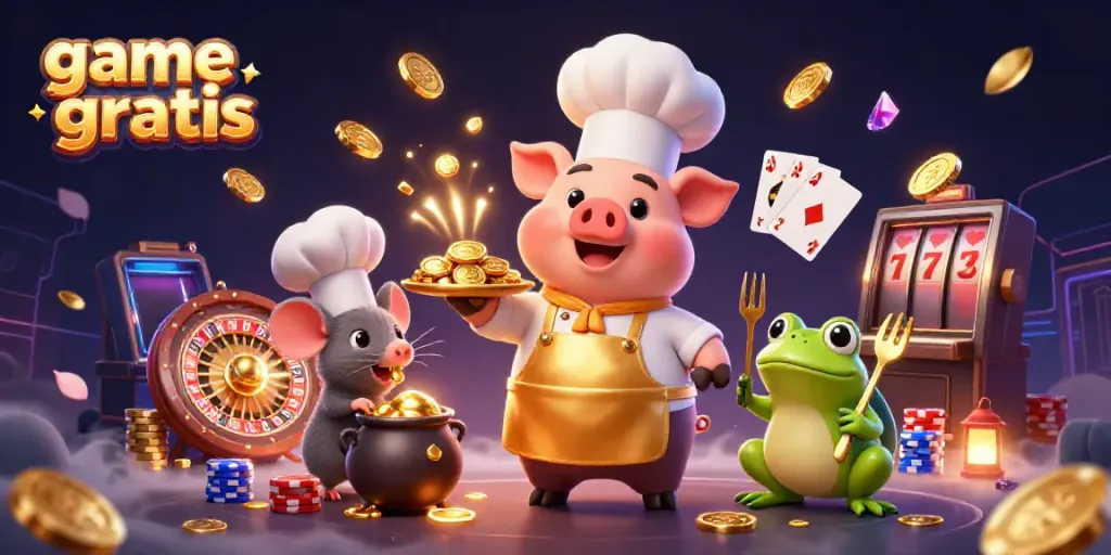 Spin the wheel of luck with the vibrant game gratis, featuring charming casino characters and golden treasures.