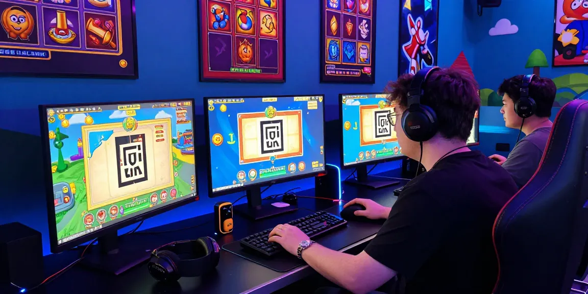 Engaging online gaming setup highlighting slot games and QRIS integration on https://www.fridacamden.co.uk/ with vibrant colors and accessories.