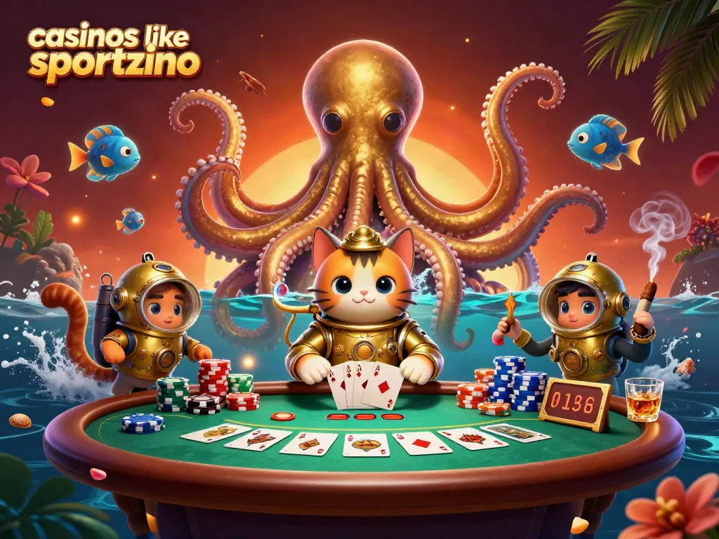 Play thrilling games at casinos like Sportzino with a captivating underwater casino scene.