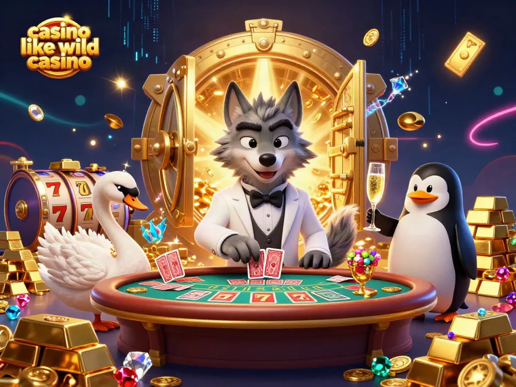 Experience dynamic gaming with characters at a table, showcasing casino like wild casino elements.