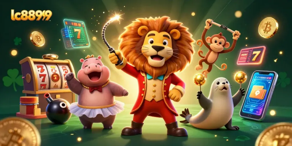 Experience the thrill of lc88999 with high-stakes casino characters and vibrant gaming elements.